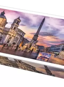 Puzzle panoramic 500 piese - Piata Navona din Roma | Trefl
