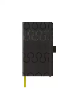 Agenda nedatata A5 Castelli, coperta rigida negru/auriu, elastic negru, dictando ivory