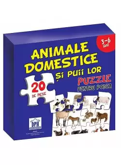 Animale domestice si puii lor. Puzzle pentru podea - Hardcover - *** - Didactica Publishing House