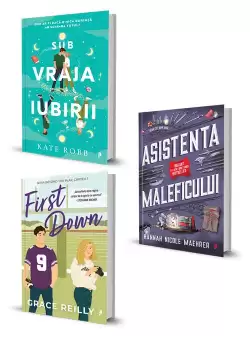 Pachet Sub vraja iubirii + First Down + Asistenta Maleficului. Set 3 carti