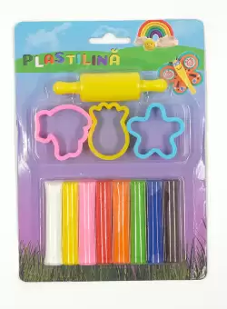 Plastilina 100g, 8 culori, 3  forme