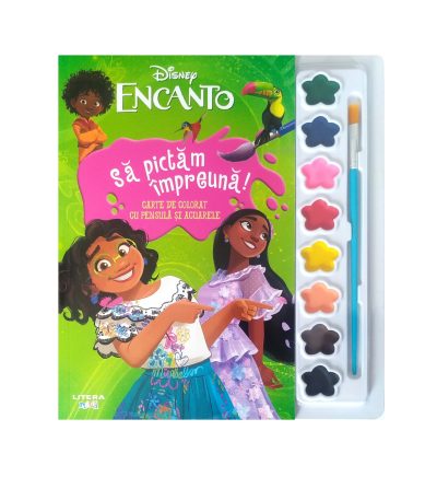 Disney. Encanto. Sa pictam impreuna! Carte de colorat cu pensula si acuarele