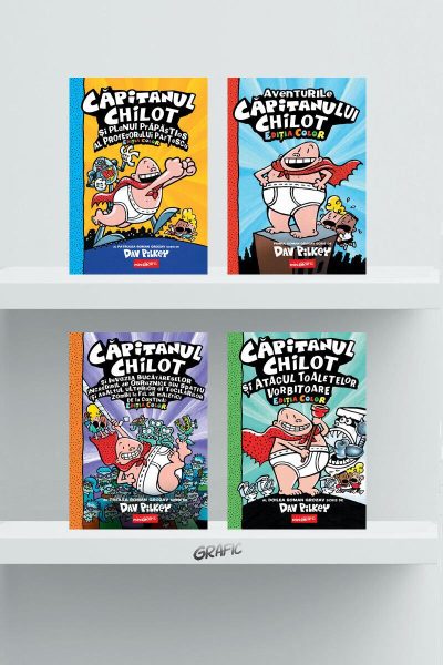 Pachet Căpitanul Chilot. Ediția color( 4 volume) - Dav Pilkey