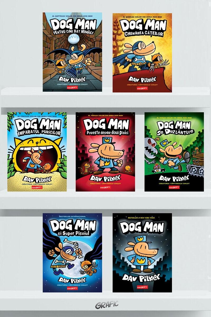 Pachet Dog Man bandă desenată (7 volume) - Dav Pilkey