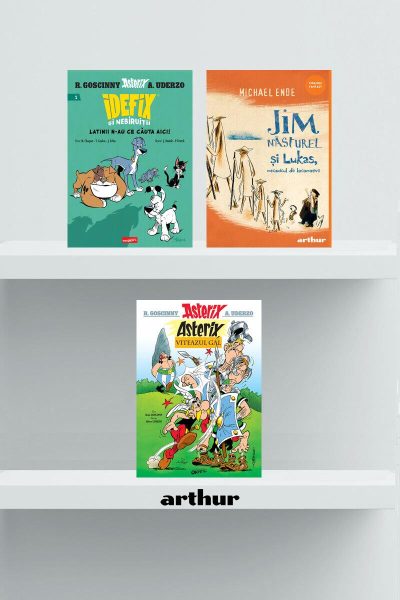 Pachet școlar clasa a III-a (Jim Năsturel și Lukas, mecanicul de locomotivă, Idefix 1, Asterix 1) - Michael Ende, René Goscinny