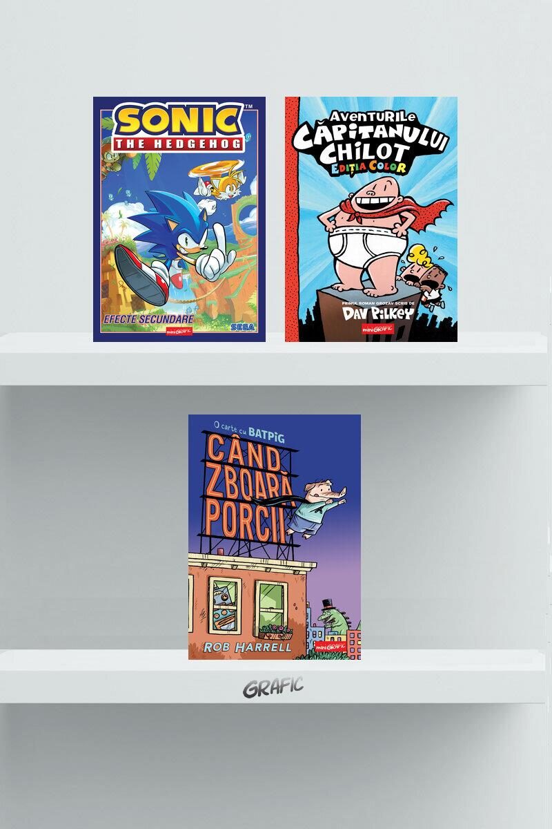 Pachet supereroi miniGrafic(Sonic, Căpitanul Chilot, BatPig) -  Ian Flynn