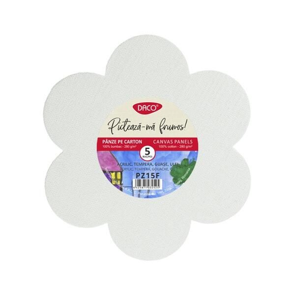 Set pânză pictură pe carton DACO, 5 file, floare - ***
